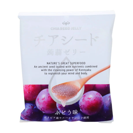 EXPIRING ON 5/22/2024 WAKASHO CHIA SEED KONNYAKU JELLY GRAPE 6.1OZ/175G