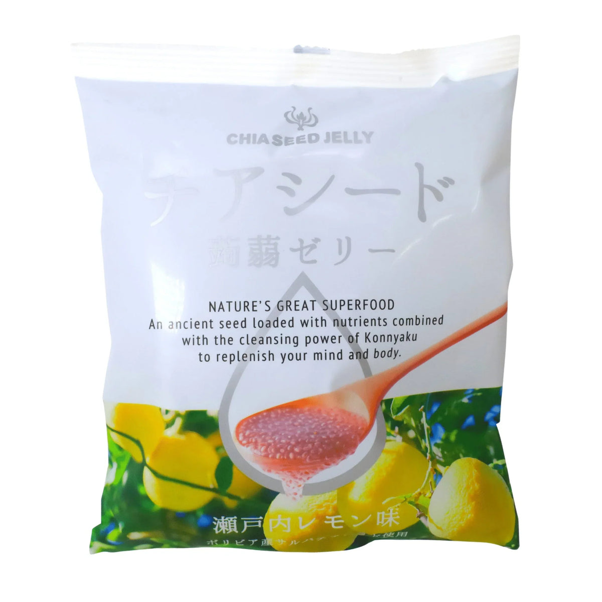 EXPIRING ON 5/18/2024 WAKASHO CHIA SEED KONNYAKU JELLY SETOUCHI LEMON 6.1OZ/175G