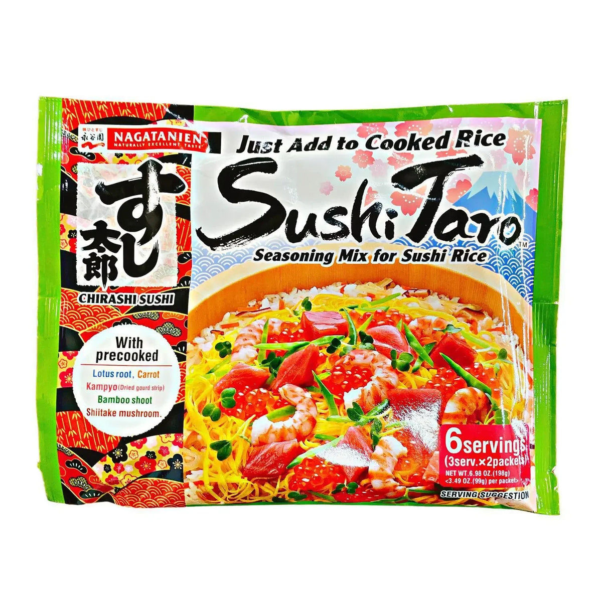 NAGATANIEN SUSHI TARO SEASONING MIX FOR SUSHI RICE 6 SERVNGS 6.98 OZ/198G