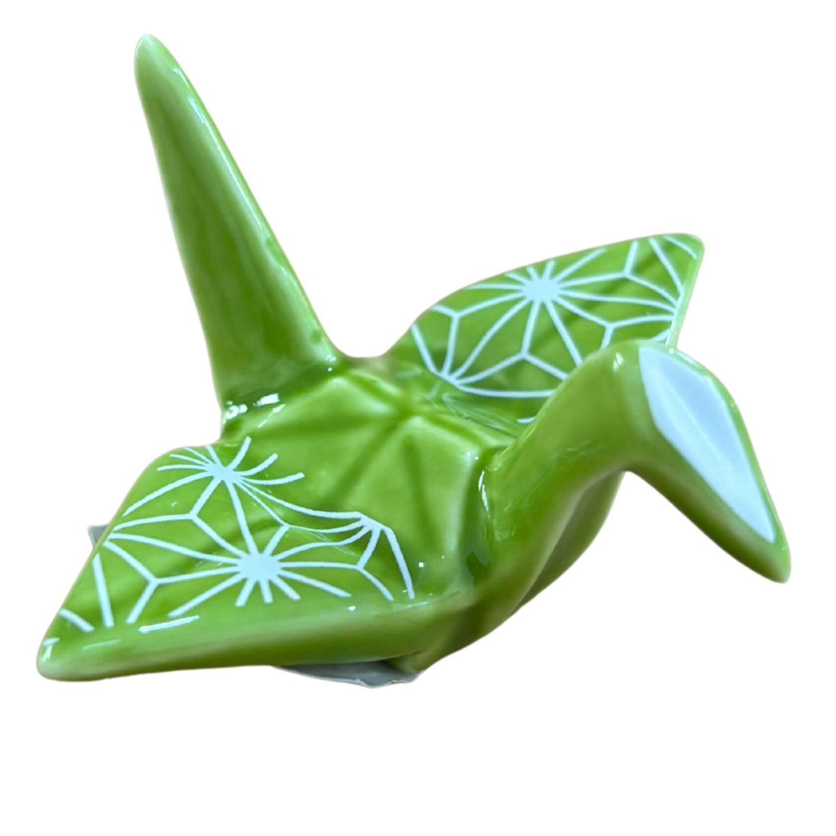2"L CHOPSTICK REST CRANE ASANOHA GREEN