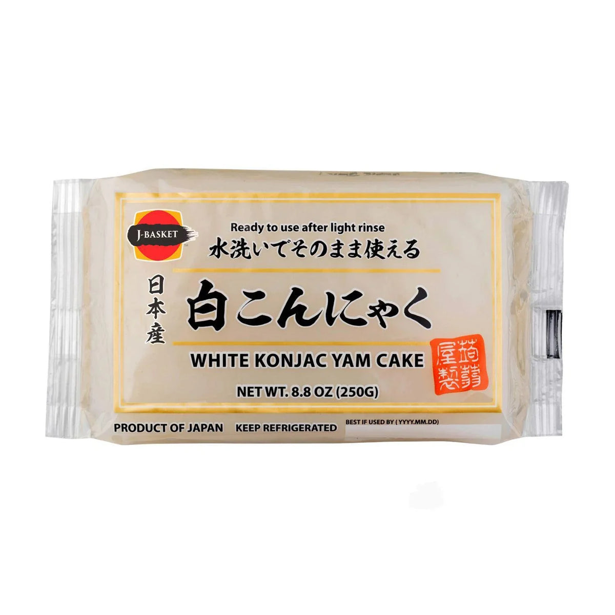 J-BASKET KONNYAKU WHITE KONJAC YAM CAKE 8.80 OZ