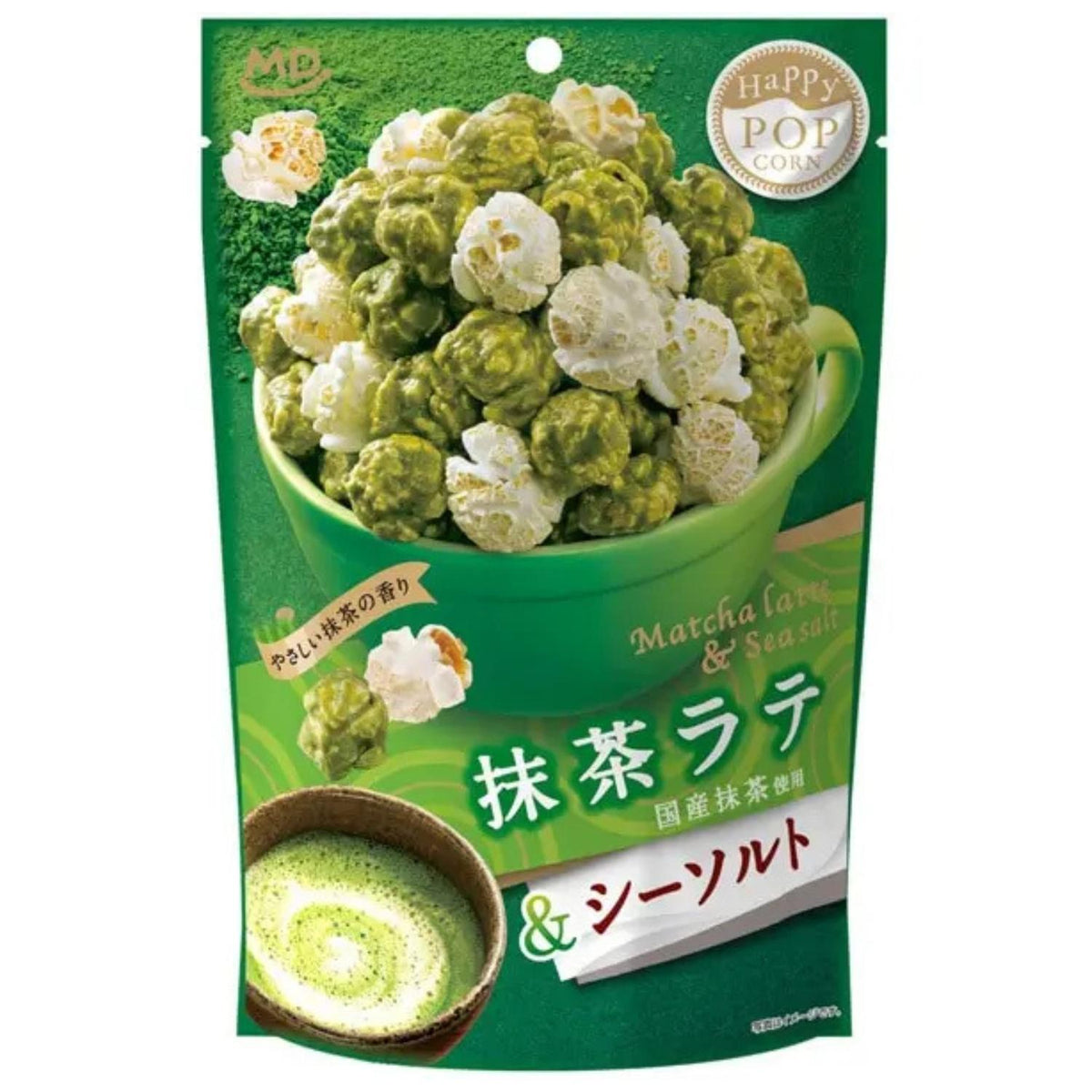 EXPIRING ON 11/3/2023 HAPPY POP CORN MATCHA LATTE & SEA SALT 45G