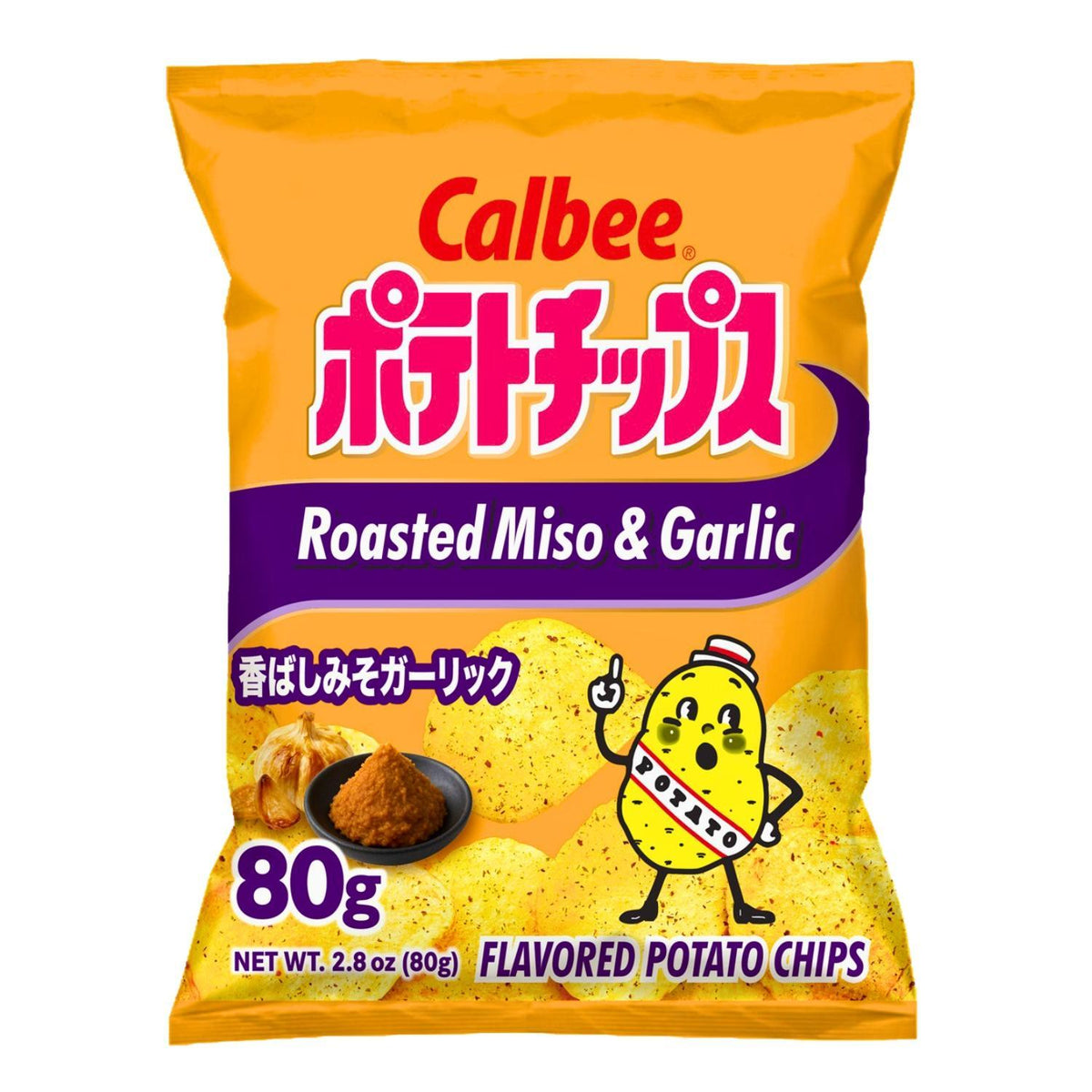 CALBEE POTATO CHIPS MISO AND GARLIC 2.80 OZ