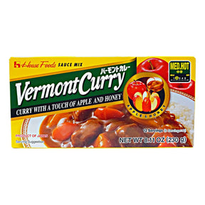 HOUSE FOODS VERMONT CURRY MED HOT 12 SERVINGS 8.11OZ/230G