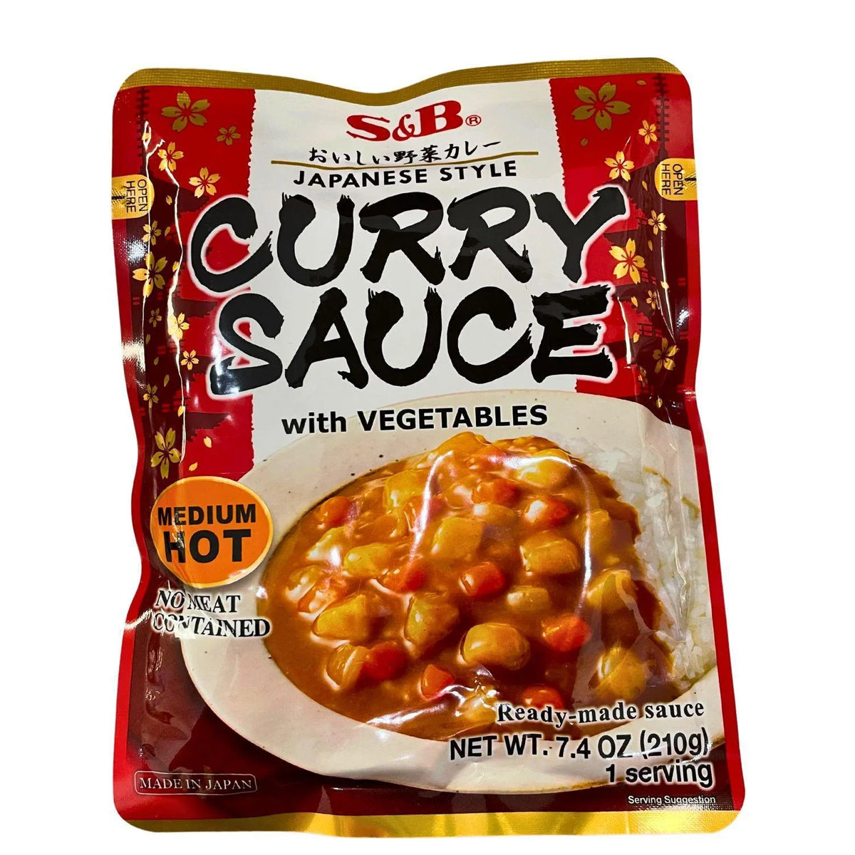 SB MICROWAVABLE CURRY SAUCE WITH VEGETABLES -MEDIUM HOT 210G - GOHAN Market
