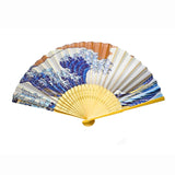 9"L POLY FAN W/BAMBOO HANDLE