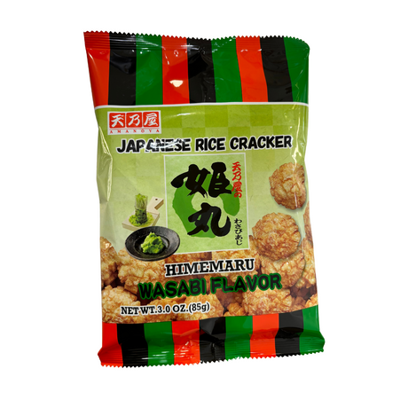 AMANOYA HIMEMARU RICE CRACKER WASABI 3OZ/85G - GOHAN Market