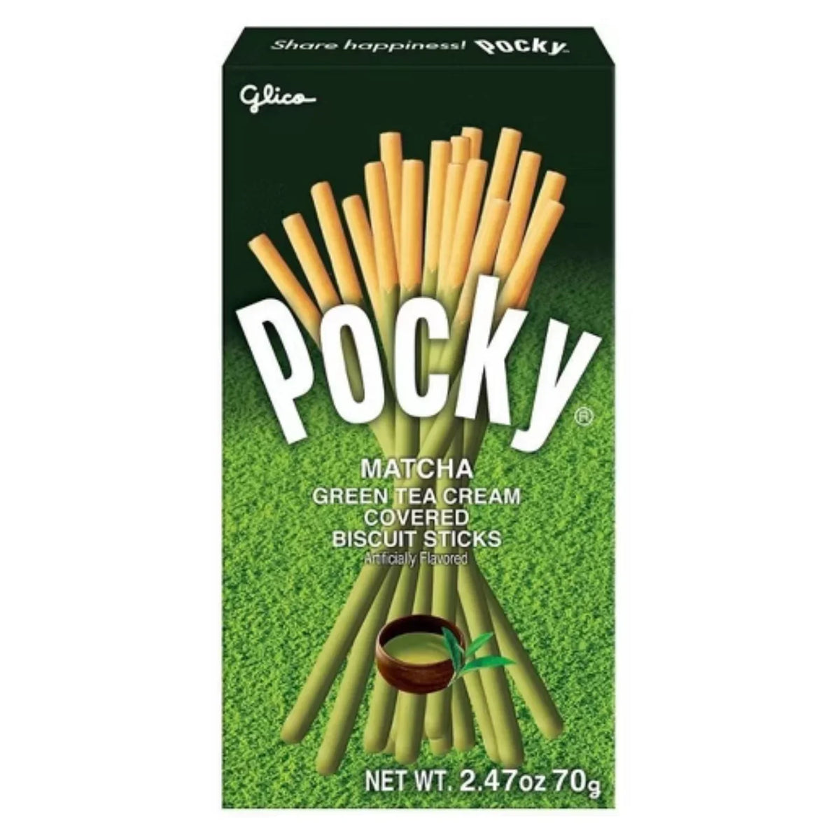GLICO POCKY MATCHA GREEN TEA COATED BISCUIT STICKS 2.47OZ/70G - GOHAN Market
