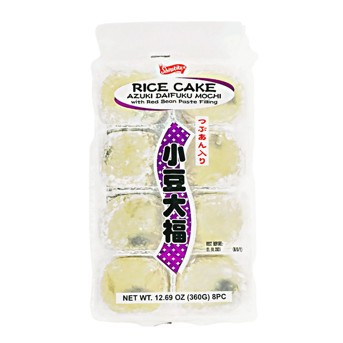 SHIRAKIKU AZUKI DAIFUKU MOCHI RICE CAKE 8P 12.69OZ/360G