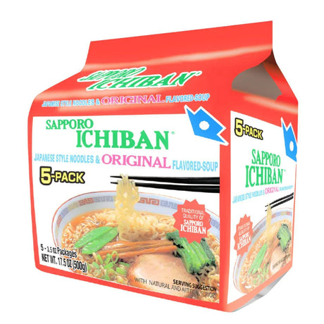 SAPPORO ICHIBAN ORIGINAL RAMEN 5PACK 17.5OZ/500G - GOHAN Market