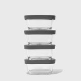 Square Glass Food Storage Containers (Set of 4)