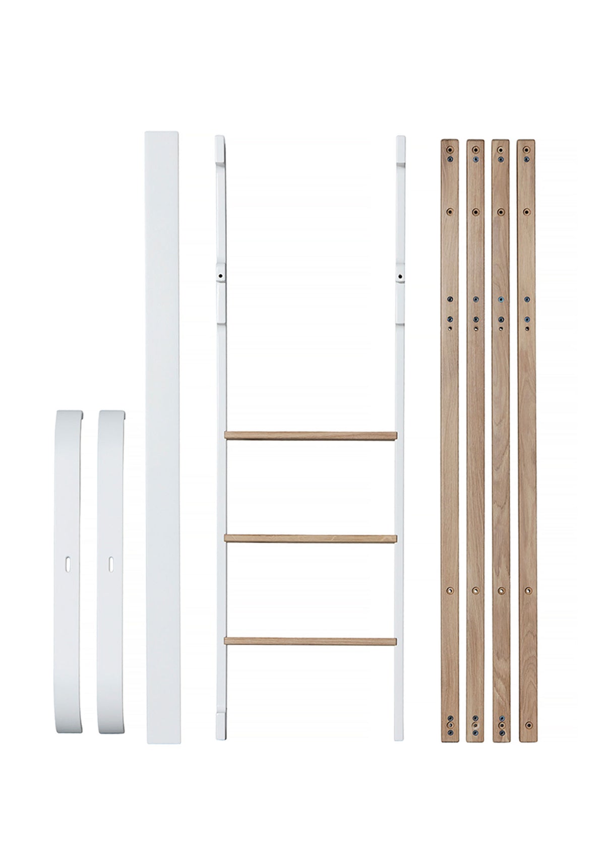 'Wood' Umbauset Mini+ Basic zum halbhohen Hochbett weiß/Eiche