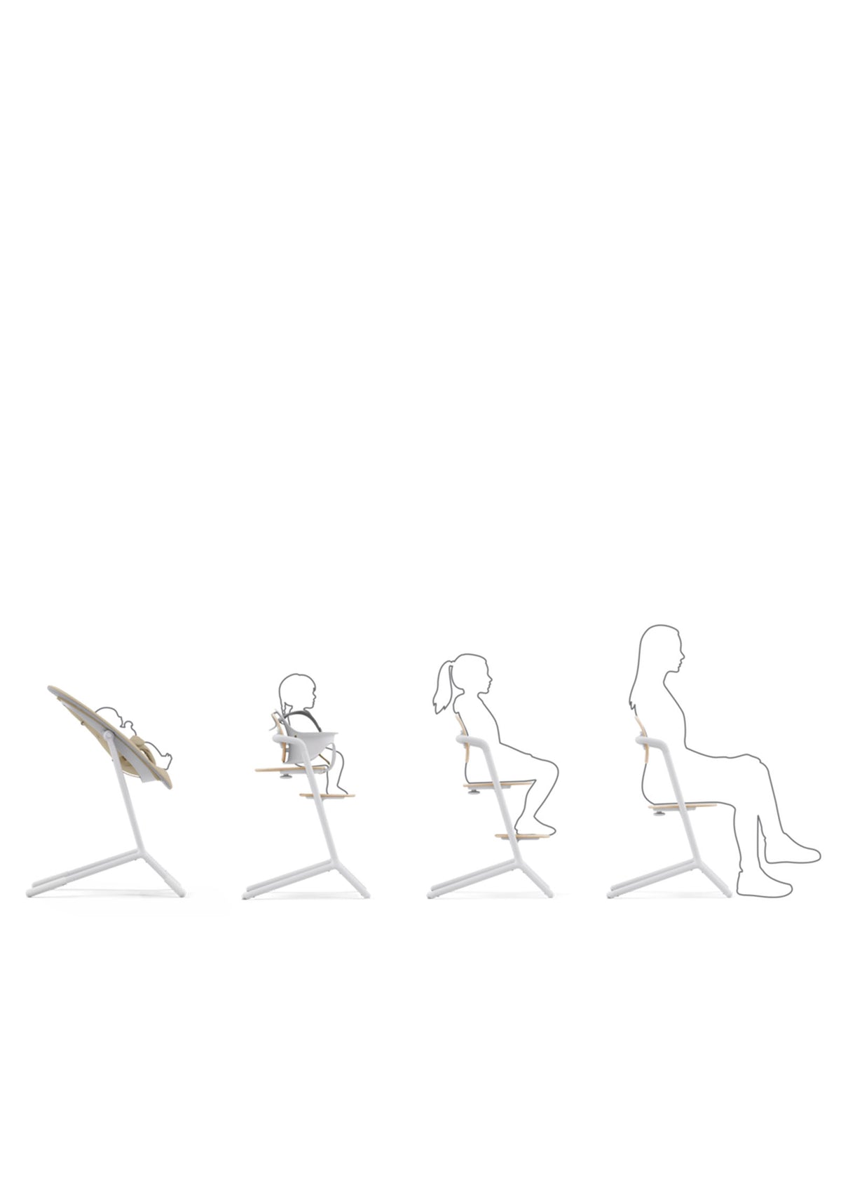 Cybex Hochstuhl Lemo 3-in-1 Set Sand White / White