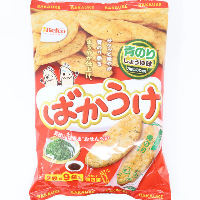 KURIYAMA SEIKA BAKAUKE AONORI SOY SAUCE RICE CRACKER 4.25OZ